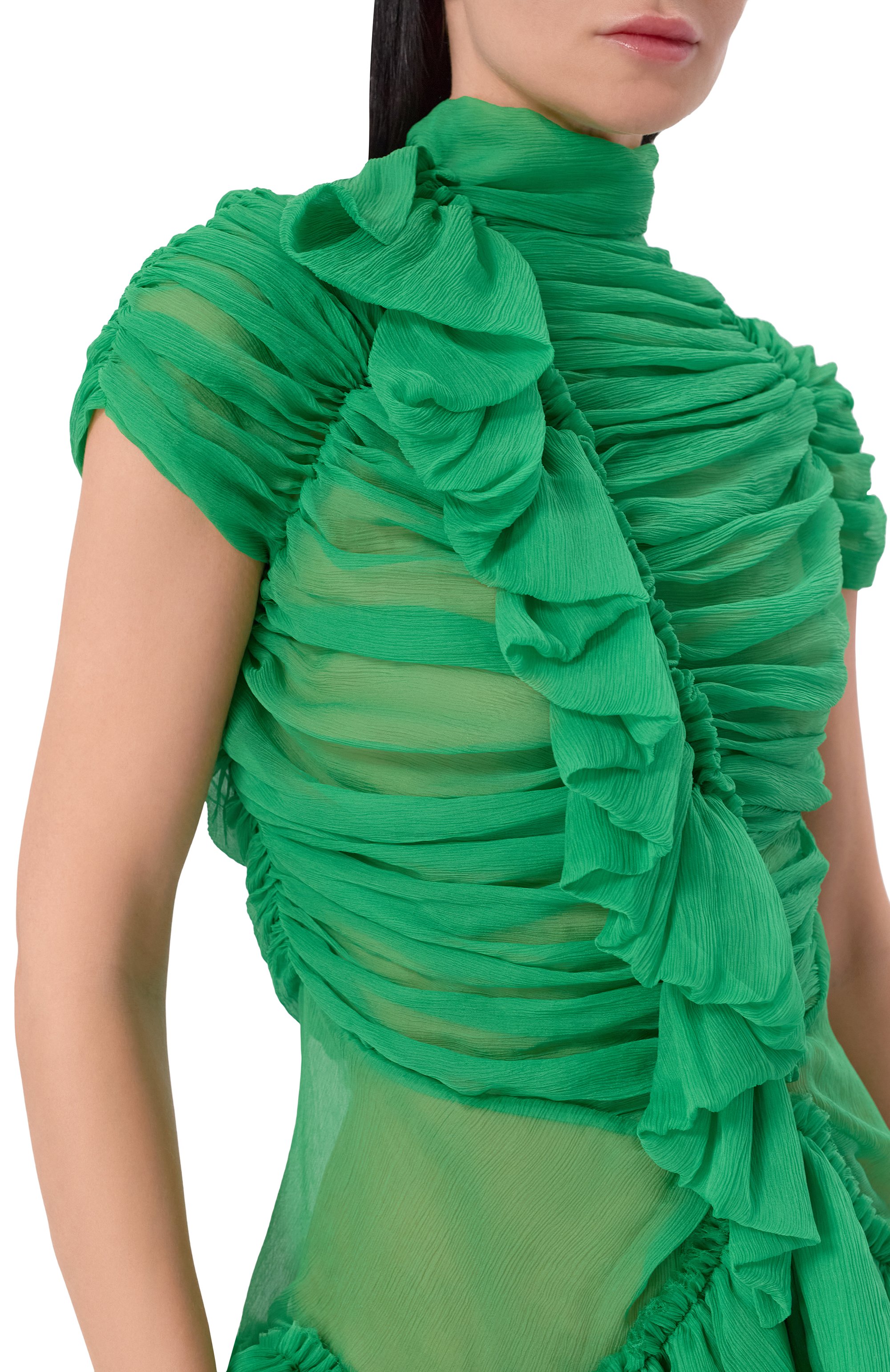 Шелковый топ DRIES VAN NOTEN зеленого цвета по цене 178000 руб., арт. 010739/3040, фото 5 Шелковый топ DRIES VAN NOTEN, арт. 010739/3040, фото 5