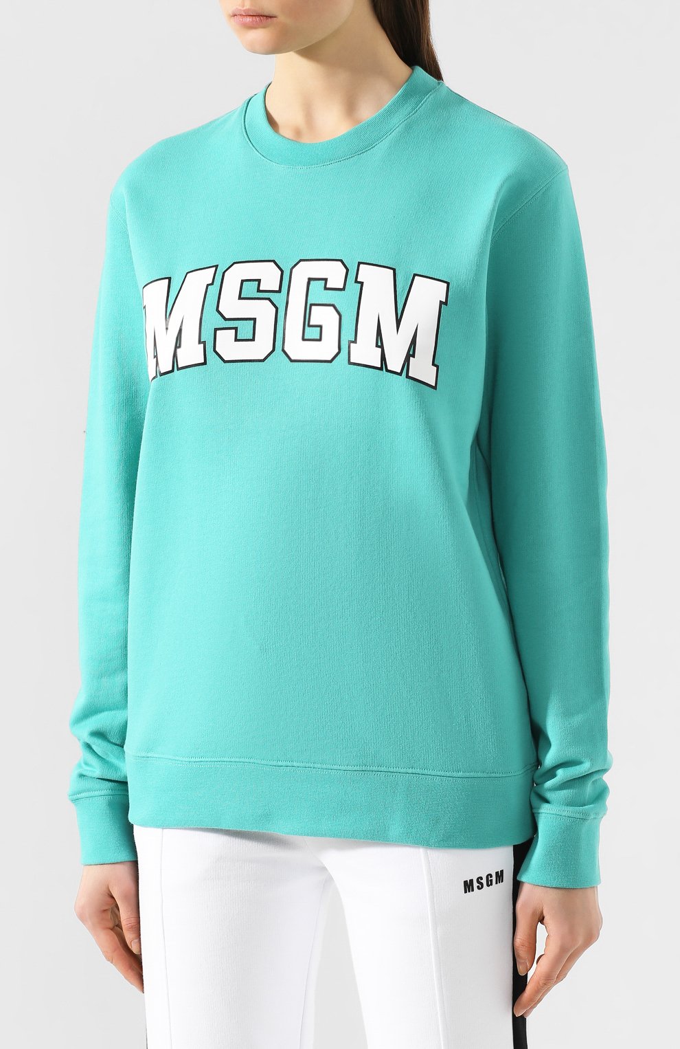 Хлопковый свитшот MSGM светло-зеленого цвета по цене 15050 руб., арт. 2841MDM163 207299, фото 3 Хлопковый свитшот MSGM, арт. 2841MDM163 207299, фото 3