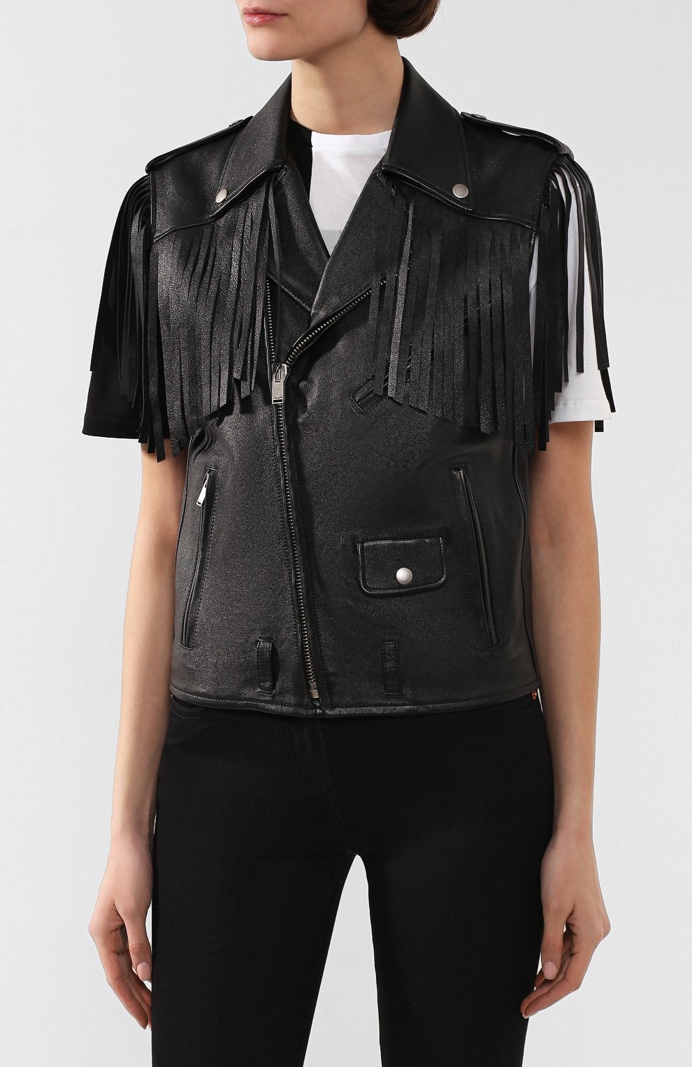 Кожаный жилет SAINT LAURENT, арт. 602768/YC2ZW, фото 3