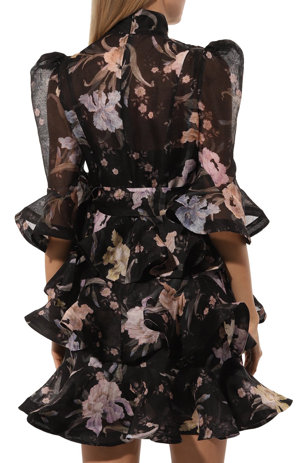 Платье изо льна и шелка ZIMMERMANN черного цвета по цене 246000 руб., арт. 6607DF242, фото 4 Платье изо льна и шелка ZIMMERMANN, арт. 6607DF242, фото 4