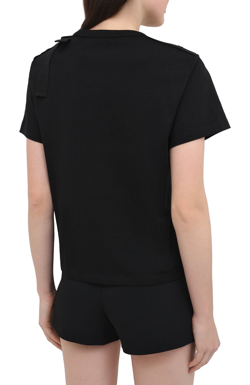 Хлопковая футболка REDVALENTINO черного цвета по цене 26650 руб., арт. VR3MG08W/5Q2, фото 4 Хлопковая футболка REDVALENTINO, арт. VR3MG08W/5Q2, фото 4