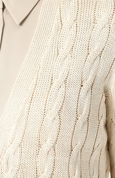 Удлиненный шелковый кардиган фактурной вязки RALPH LAUREN, арт. 290703703, фото 5