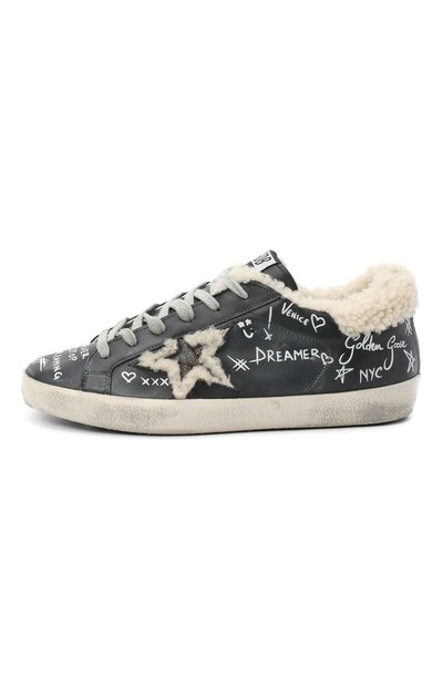 Кожаные кеды superstar GOLDEN GOOSE DELUXE BRAND, арт. GWF00101.F000824, фото 3