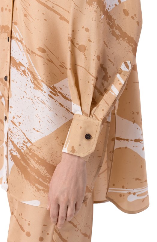 Шелковая рубашка Kiton D61438K0999G05 Бежевый  D61438K0999G05 Фото 5