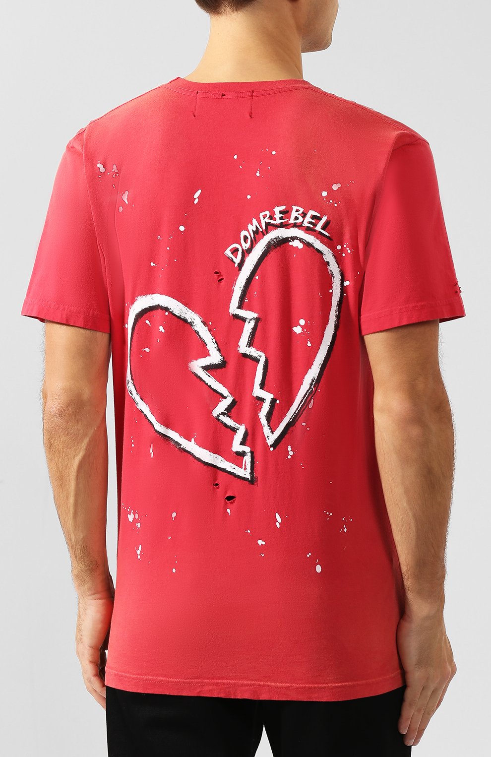 Хлопковая футболка DOMREBEL, арт. AM0UR/T-SHIRT PAINT&H0LES, фото 4