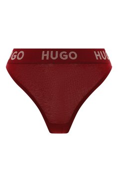 Женские трусы-стринги HUGO бордового цвета, арт. 50480166 | Фото 1 (Материал внешний: Хлопок; Нос: Не проставлено; Материал сплава: Проставлено)