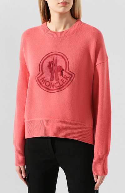Пуловер из смеси шерсти и кашемира MONCLER розового цвета по цене 73000 руб., арт. E2-093-90559-52-A9235, фото 3 Пуловер из смеси шерсти и кашемира MONCLER, арт. E2-093-90559-52-A9235, фото 3