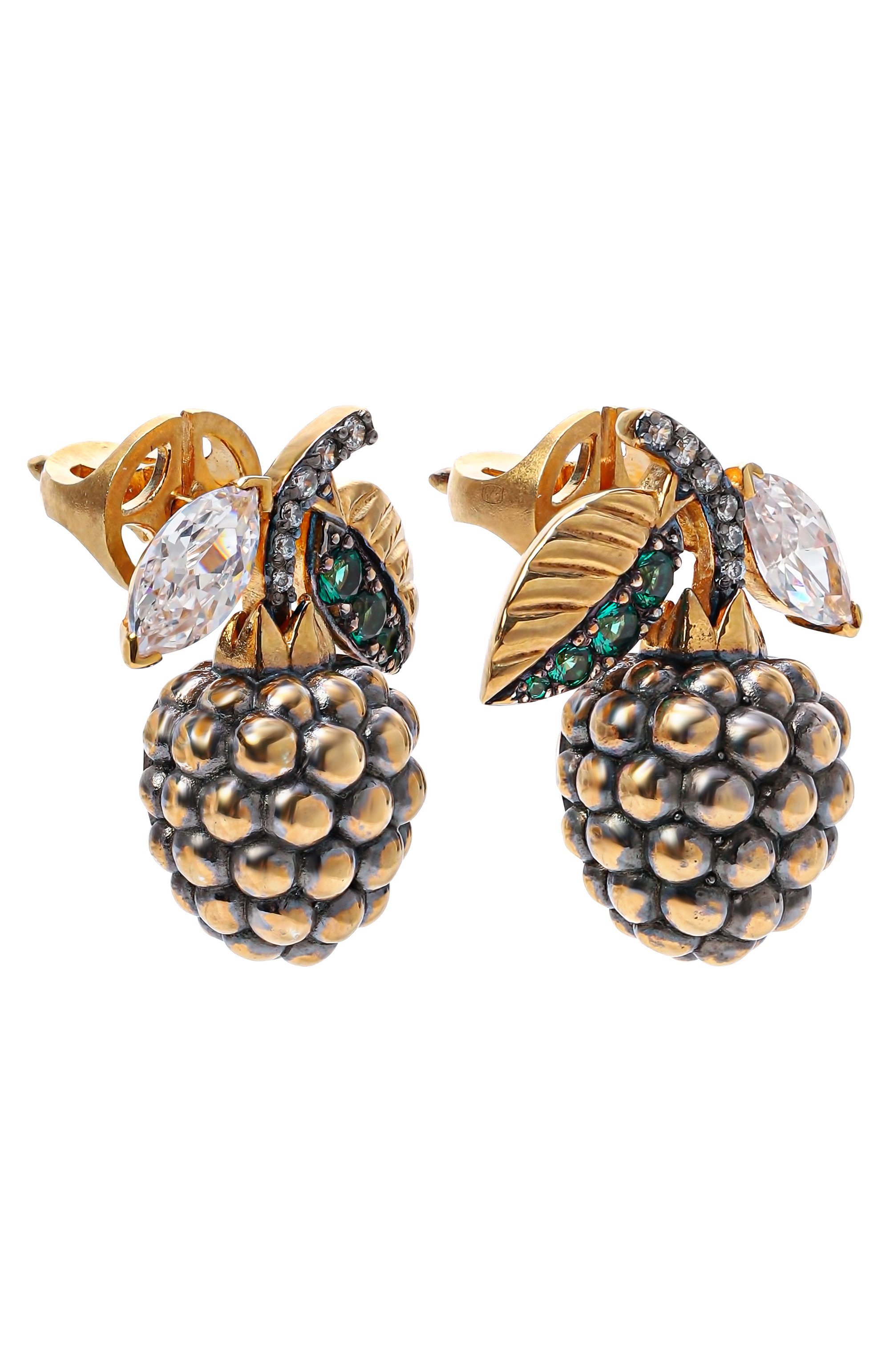 Серьги raspberry QUEENSBEE золотого цвета по цене 84810 руб., арт. 202403, фото 3 Серьги raspberry QUEENSBEE, арт. 202403, фото 3