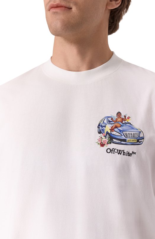 Хлопковая футболка Off-White 0MAA120S25JER003 Белый  0MAA120S25JER003 Фото 5