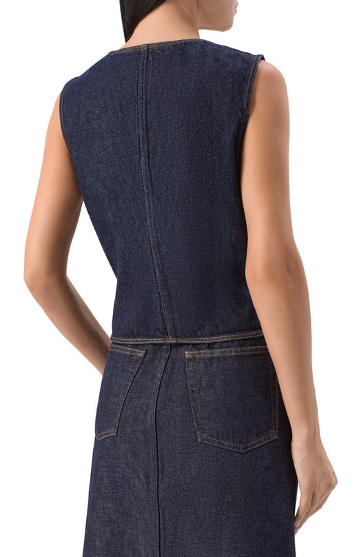 Джинсовый жилет Frame Denim 7044105/THE DENIM VEST Синий  7044105/THE DENIM VEST Фото 4