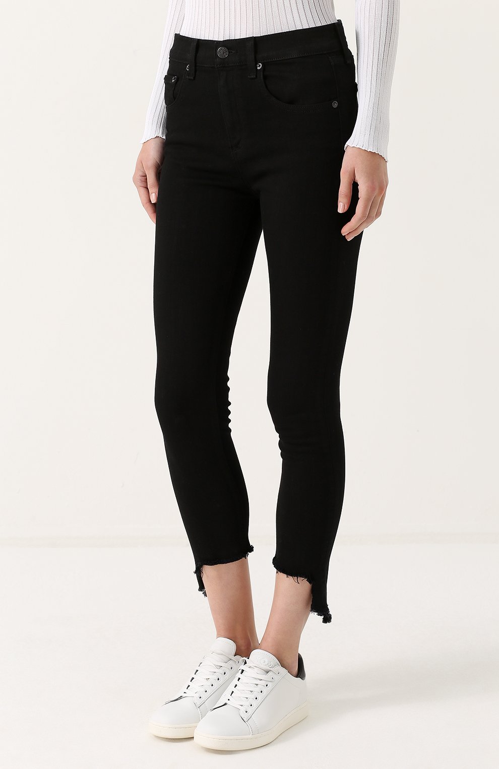 Укороченные однотонные джинсы-скинни RAG AND BONE, арт. W1566K502BLH, фото 3