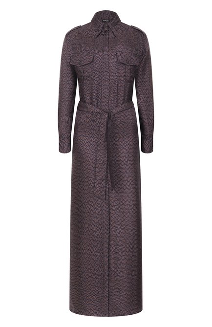 Женское шелковое платье KITON темно-синего цвета, арт. D47321K0586G07 | Фото 1 (Автоматизация ТО: Проставлено; Автоматизация состава: Проставлено; Материал внешний: Шелк; Длина Ж (юбки, платья, шорты): Макси; Рукава: Длинные)