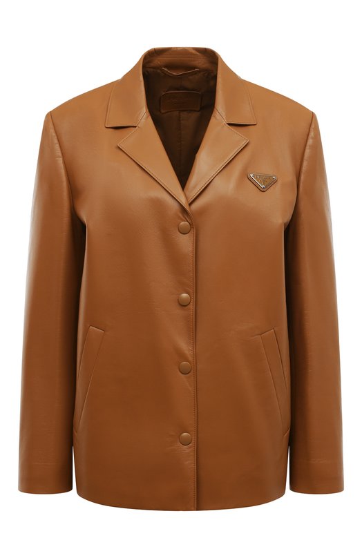 Кожаный жакет Prada 55800-08P-F0018 Коричневый 55800-08P-F0018