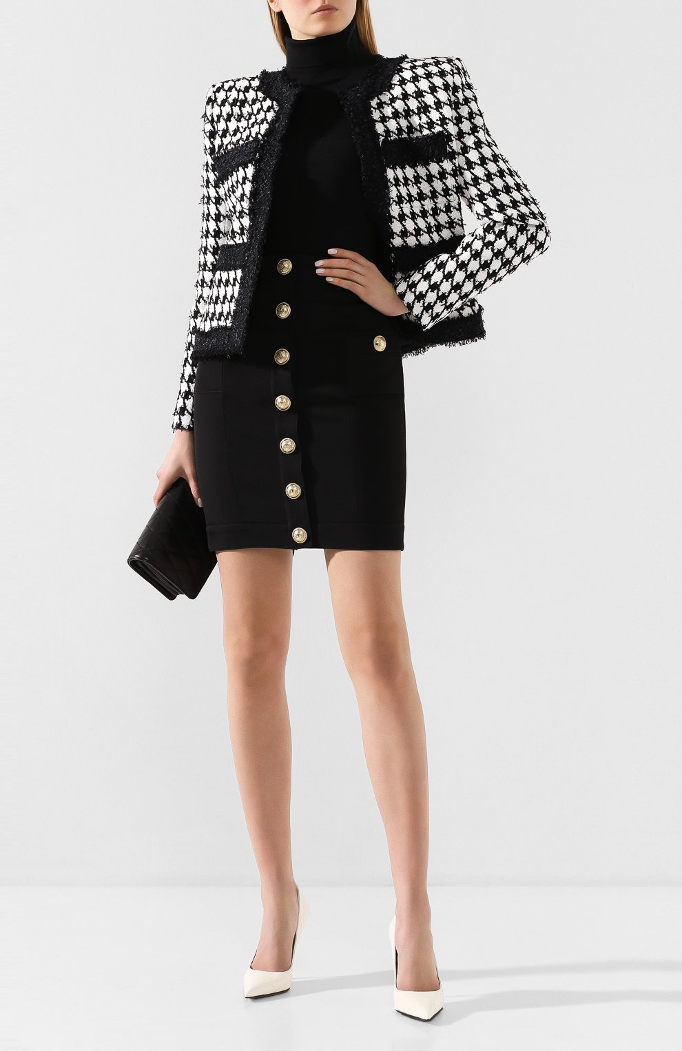 Хлопковый жакет BALMAIN черно-белого цвета по цене 310000 руб., арт. TF17532/C223, фото 2 Хлопковый жакет BALMAIN, арт. TF17532/C223, фото 2