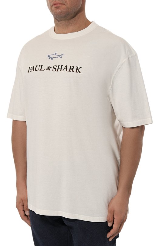 Хлопковая футболка Paul&Shark 14311604/5XL Белый  14311604/5XL Фото 3