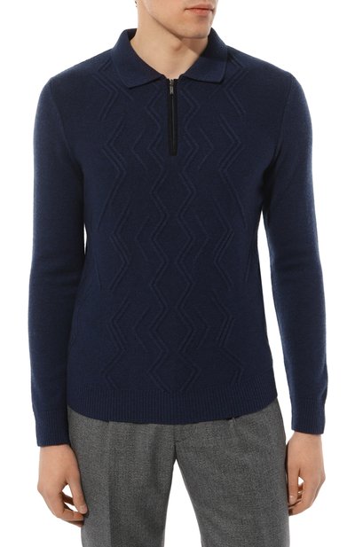 Поло из шерсти и кашемира ZILLI темно-синего цвета по цене 99000 руб., арт. KZP001M0220VMI000, фото 3 Поло из шерсти и кашемира ZILLI, арт. KZP001M0220VMI000, фото 3