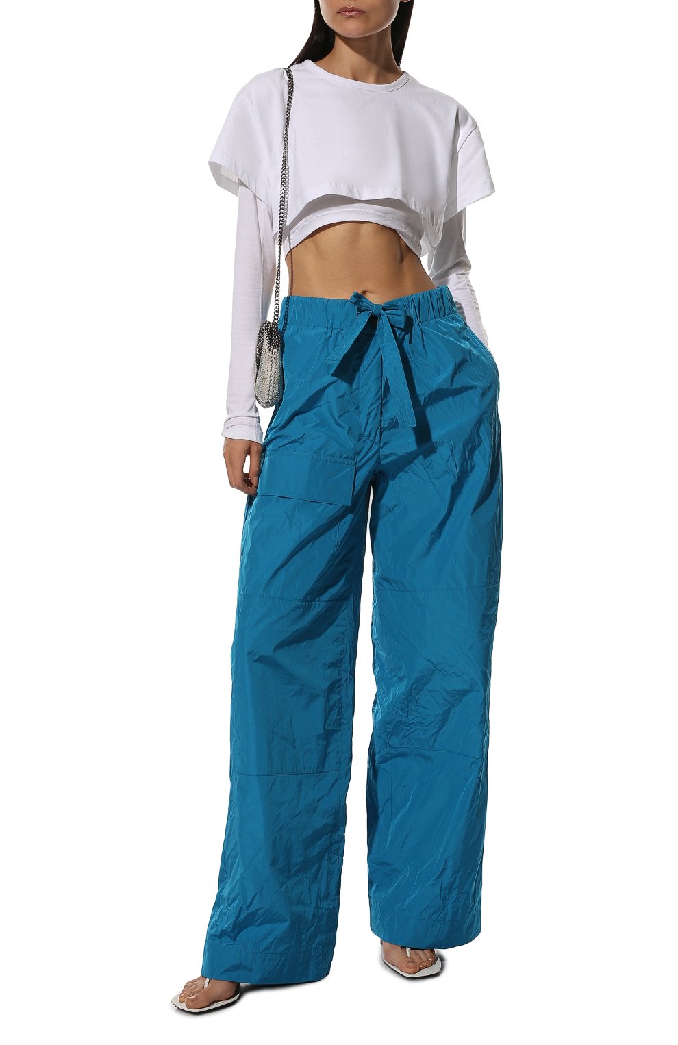 Брюки DRIES VAN NOTEN голубого цвета по цене 64800 руб., арт. 221-010902-4318, фото 2 Брюки DRIES VAN NOTEN, арт. 221-010902-4318, фото 2