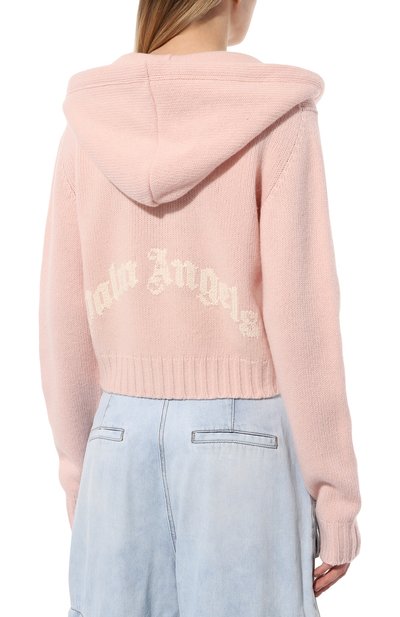 Шерстяной кардиган PALM ANGELS розового цвета по цене 65450 руб., арт. PWHU013C99KNI001, фото 4 Шерстяной кардиган PALM ANGELS, арт. PWHU013C99KNI001, фото 4