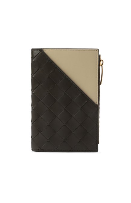 Женские кожаное портмоне BOTTEGA VENETA темно-коричневого цвета, арт. 806123/V4QR2 | Фото 1 (Материал сплава: Проставлено; Нос: Не проставлено; Материал: Натуральная кожа)
