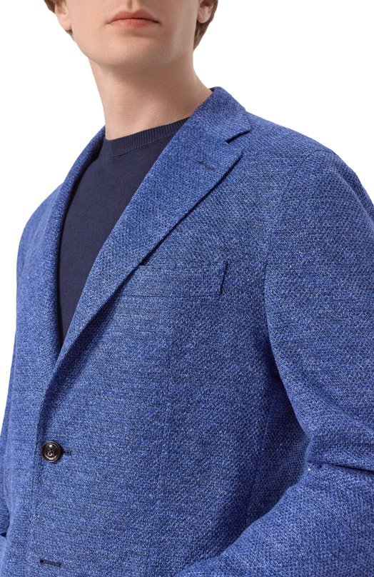 Льняной пиджак Andrea Campagna BIELLA/EE130 Синий  BIELLA/EE130 Фото 5