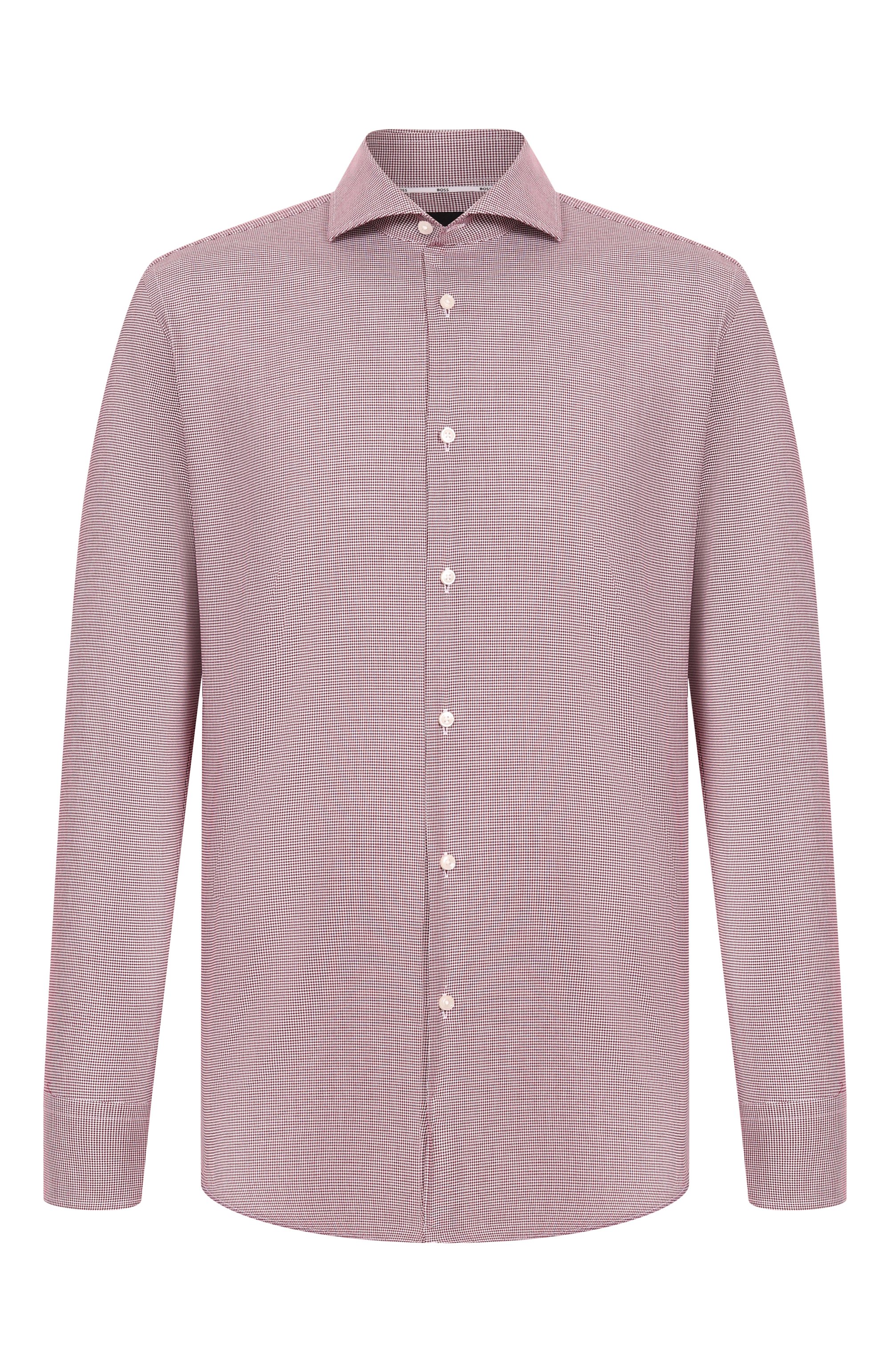 Хлопковая сорочка BOSS бордового цвета по цене 14950 руб., арт. 50539134, фото 1 Хлопковая сорочка BOSS, арт. 50539134, фото 1