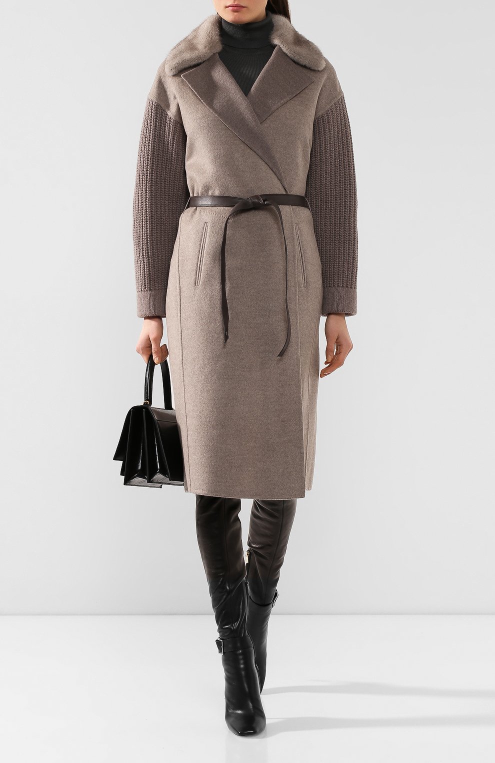 Пальто из смеси шерсти и кашемира MANZONI24, арт. 19M523-DB1VXL/40-46, фото 2