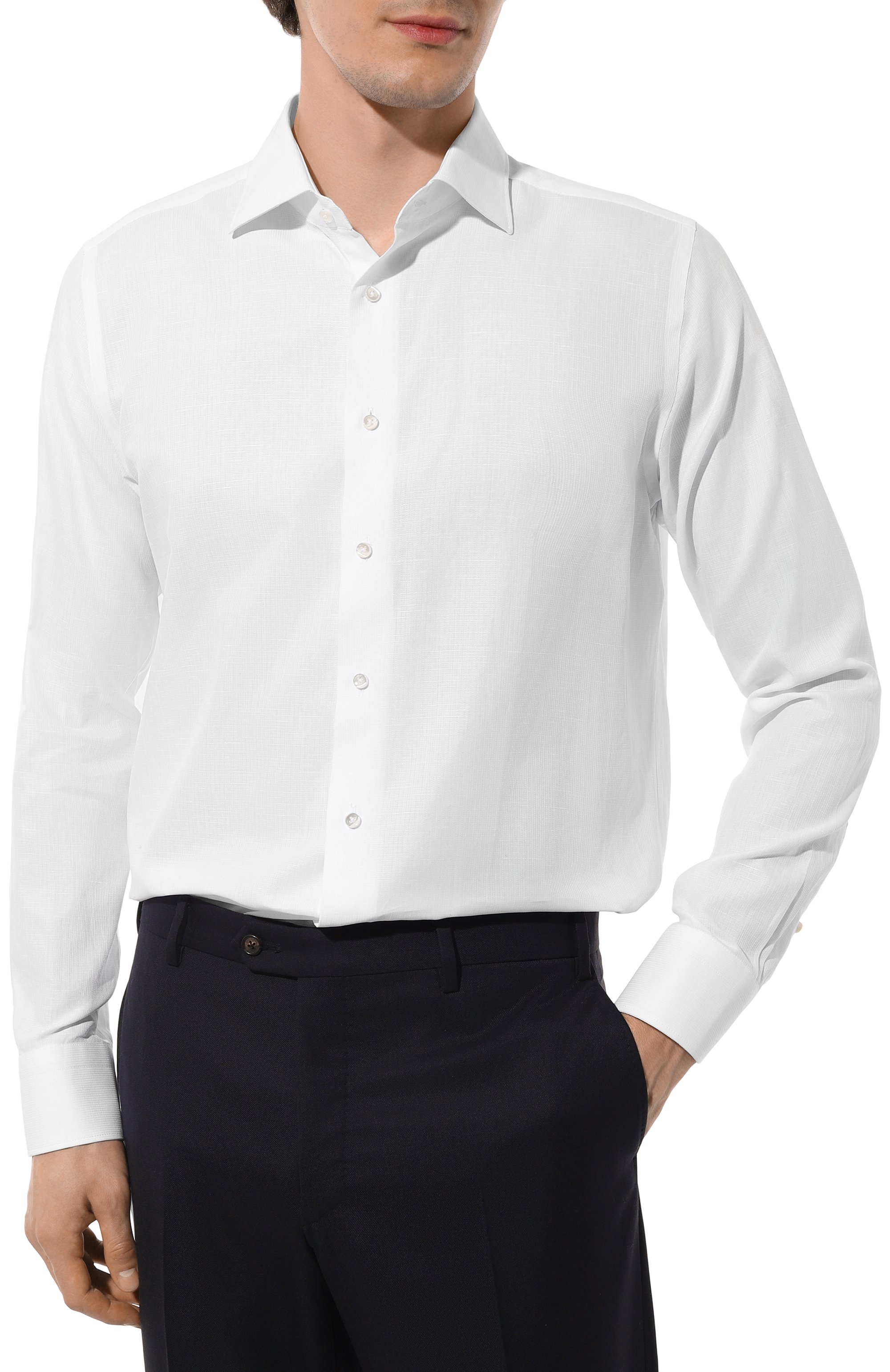 Сорочка из хлопка и льна CANALI, арт. N798/GR03205, фото 3