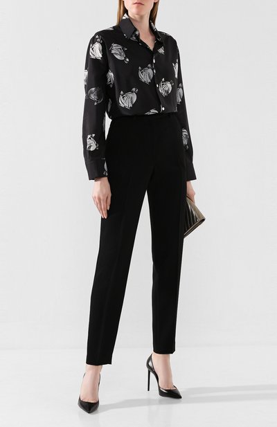 Шелковая рубашка LANVIN черно-белого цвета по цене 94650 руб., арт. RW-T0670I-4185-H19, фото 2 Шелковая рубашка LANVIN, арт. RW-T0670I-4185-H19, фото 2