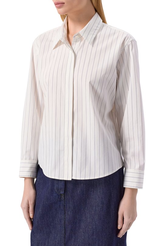Хлопковая рубашка Dries Van Noten 252-010701-2021 Белый  252-010701-2021 Фото 3