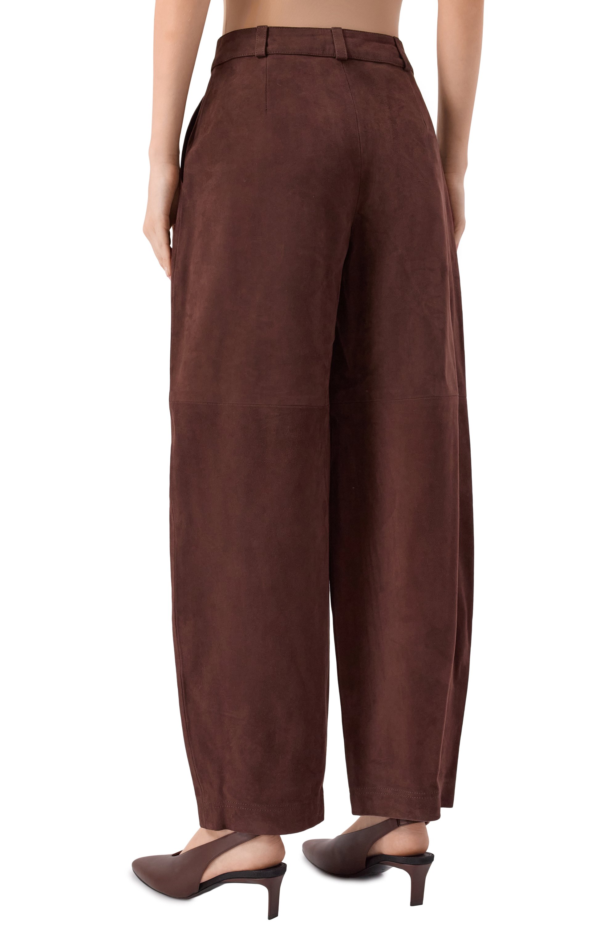 Замшевые брюки CO коричневого цвета по цене 206000 руб., арт. 5067AGS-PF25, фото 4 Замшевые брюки CO, арт. 5067AGS-PF25, фото 4