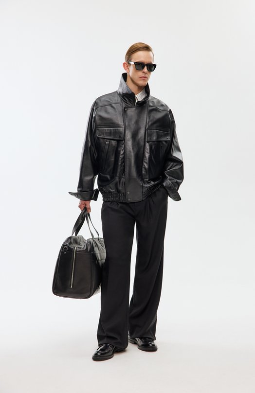 Кожаный бомбер Saint Laurent 840864/YCIJ2 Чёрный  840864/YCIJ2 Фото 6