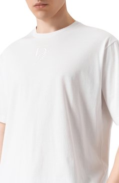 Мужская хлопковая футболка DOLCE & GABBANA белого цвета, арт. G8PN9Z/G704E | Фото 5 (Длина (для топов): Стандартные; Материал сплава: Проставлено; Драгоценные камни: Проставлено; Рукава: Короткие; Стили: Кэжуэл; Принт: Без принта; Материал внешний: Хлопок; Мужское Кросс-КТ: Футболка-одежда; Кросс-КТ: Джерси)