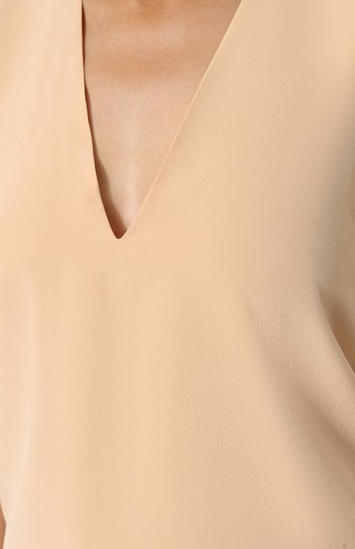 Однотонный шелковый топ с v-образным вырезом CHLOÉ, арт. CHC18AHT40004, фото 5