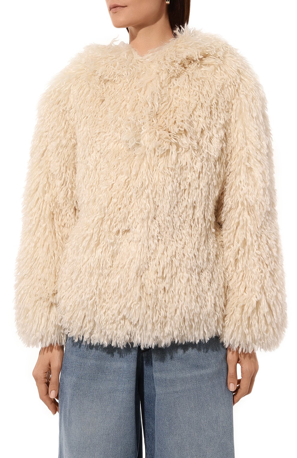 Шуба MSGM кремового цвета по цене 67600 руб., арт. 3741MDH22/247531, фото 3 Шуба MSGM, арт. 3741MDH22/247531, фото 3