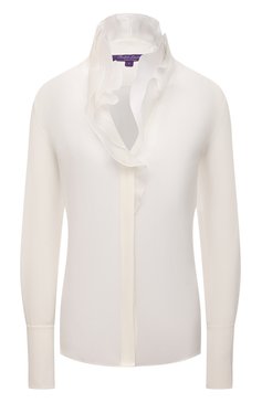 Женская шелковая блузка RALPH LAUREN кремвого цвета, арт. 290863830 | Фото 1 (Материал внешний: Шелк; Рукава: Длинные; Стили: Романтичный, Классический; Длина (для топов): Стандартные; Женское Кросс-КТ: Блуза-одежда; Принт: Без принта; Региональные ограничения белый список (Axapta Mercury): RU; Драгоценные камни: Проставлено; Материал сплава: Проставлено)