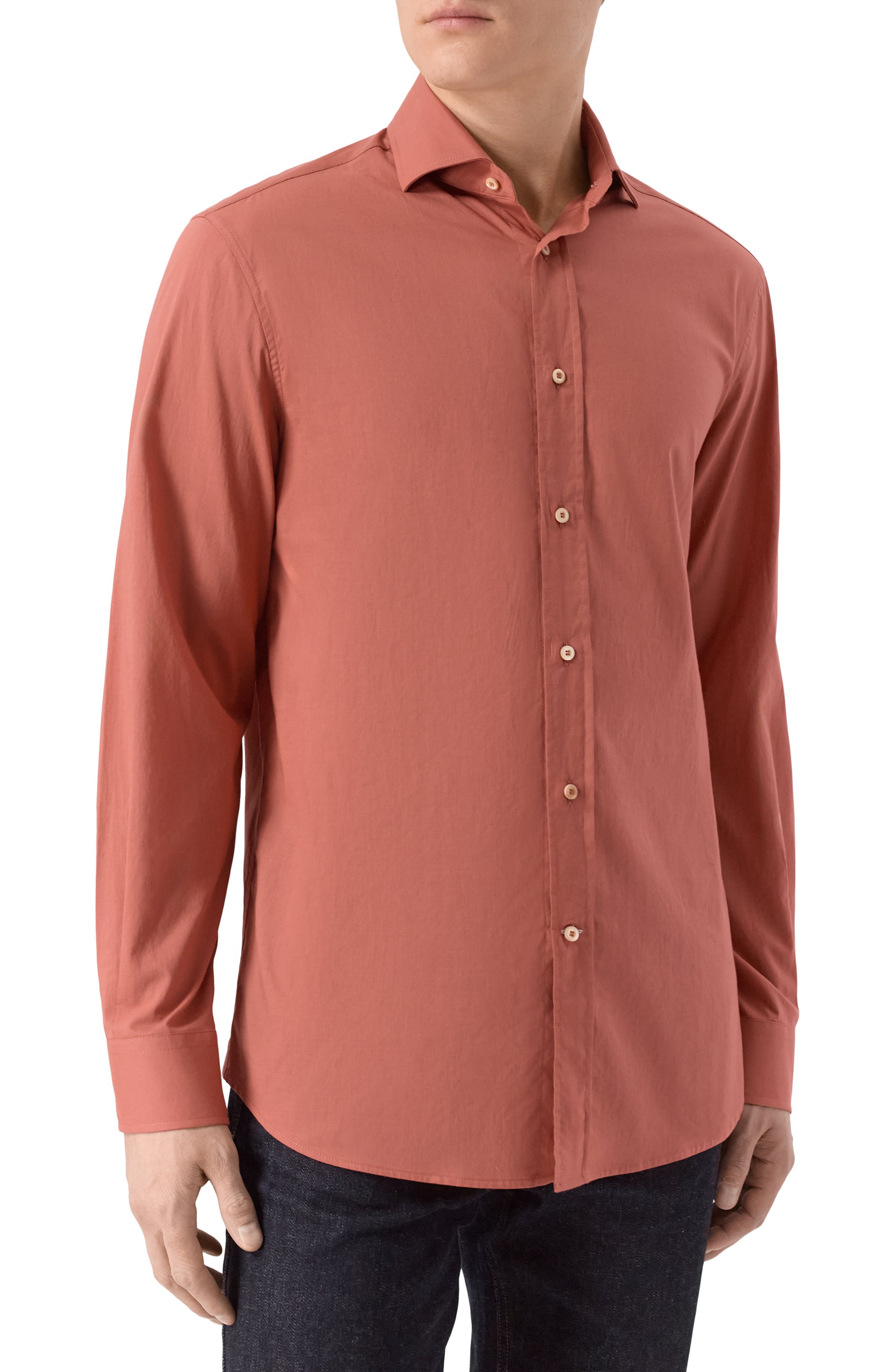 Хлопковая рубашка BRUNELLO CUCINELLI, арт. MA6740627, фото 3