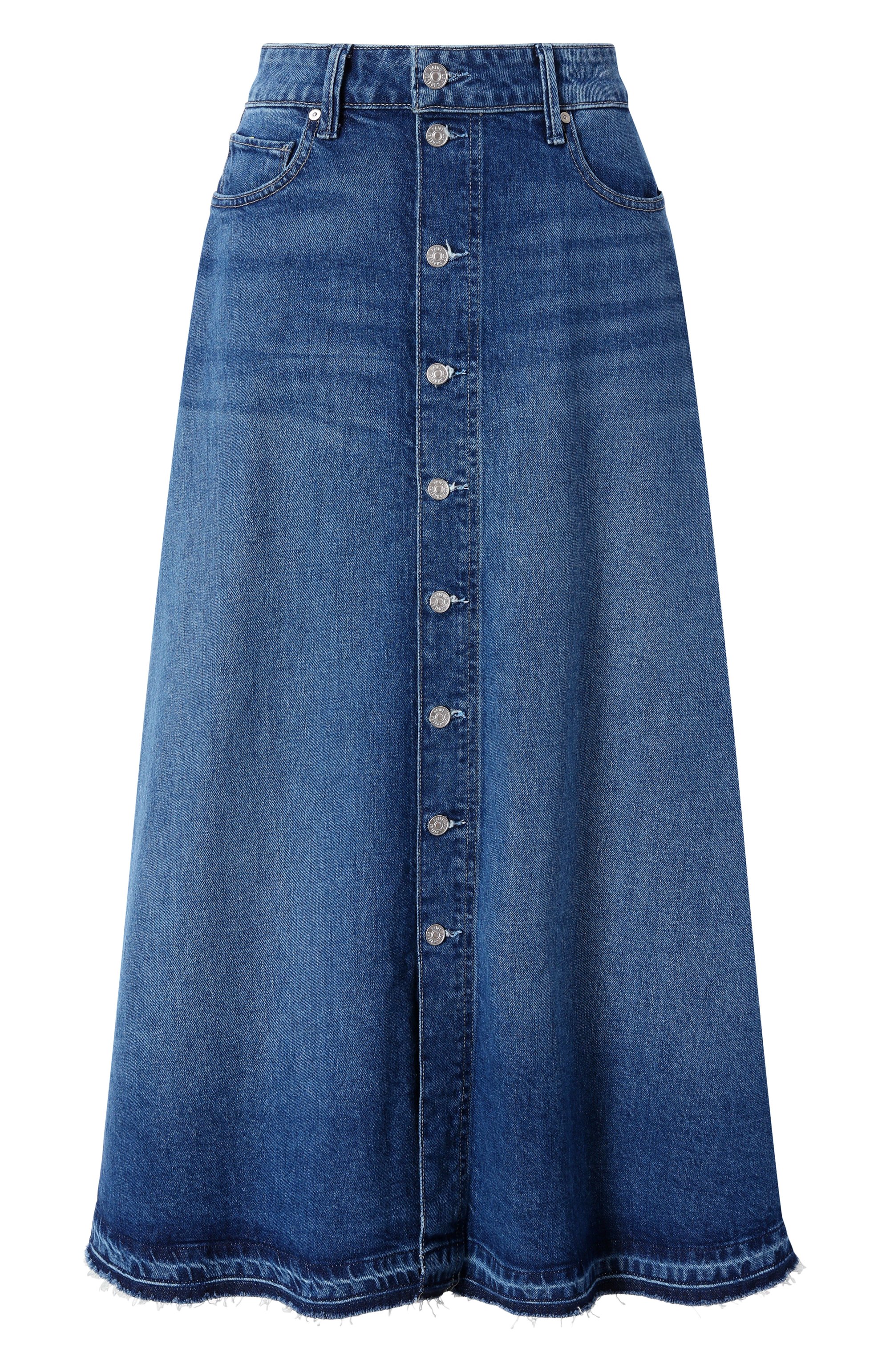 Джинсовая юбка maren PAIGE синего цвета по цене 49100 руб., арт. 5161635-B783, фото 1 Джинсовая юбка maren PAIGE, арт. 5161635-B783, фото 1