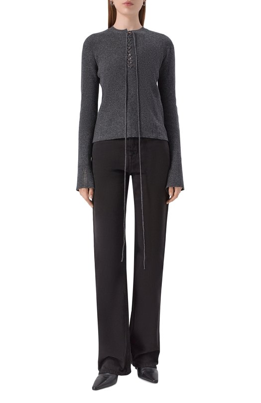 Пуловер из хлопка и кашемира Ann Demeulemeester B0013522/KN080 Серый  B0013522/KN080 Фото 3