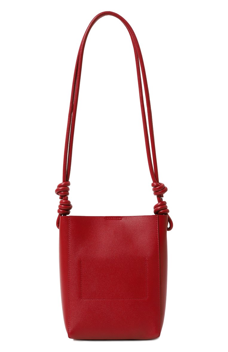 Женская сумка giro JIL SANDER бордового цвета, арт. J07WG0002/P5864 | Фото 6 (Размер: mini; Ремень/цепочка: На ремешке; Материал: Натуральная кожа; Сумки-технические: Сумки через плечо)