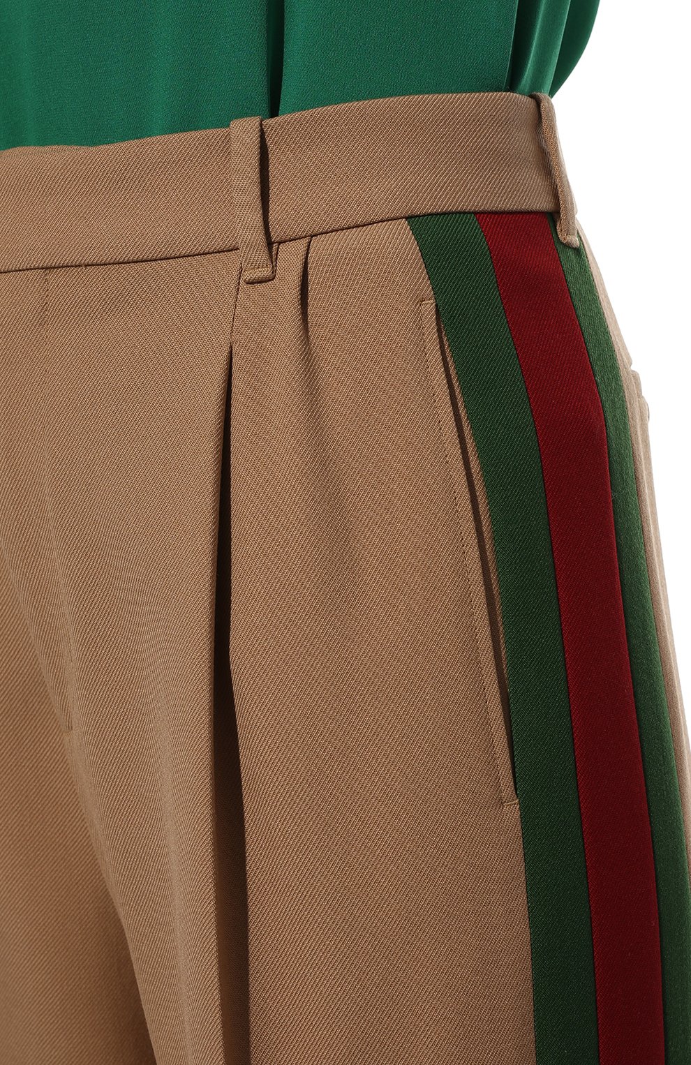 Шерстяные брюки GUCCI бежевого цвета по цене 146000 руб., арт. 669345/ZAH12, фото 5 Шерстяные брюки GUCCI, арт. 669345/ZAH12, фото 5