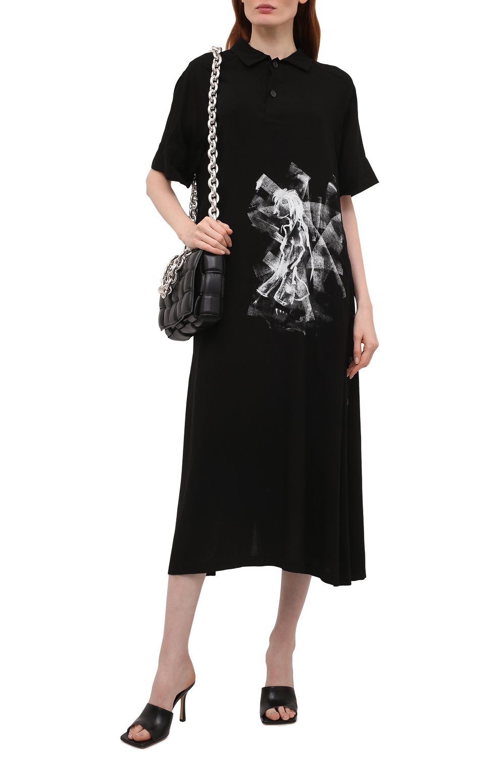 Платье из вискозы YOHJI YAMAMOTO черного цвета по цене 147500 руб., арт. ND-D07-201, фото 2 Платье из вискозы YOHJI YAMAMOTO, арт. ND-D07-201, фото 2