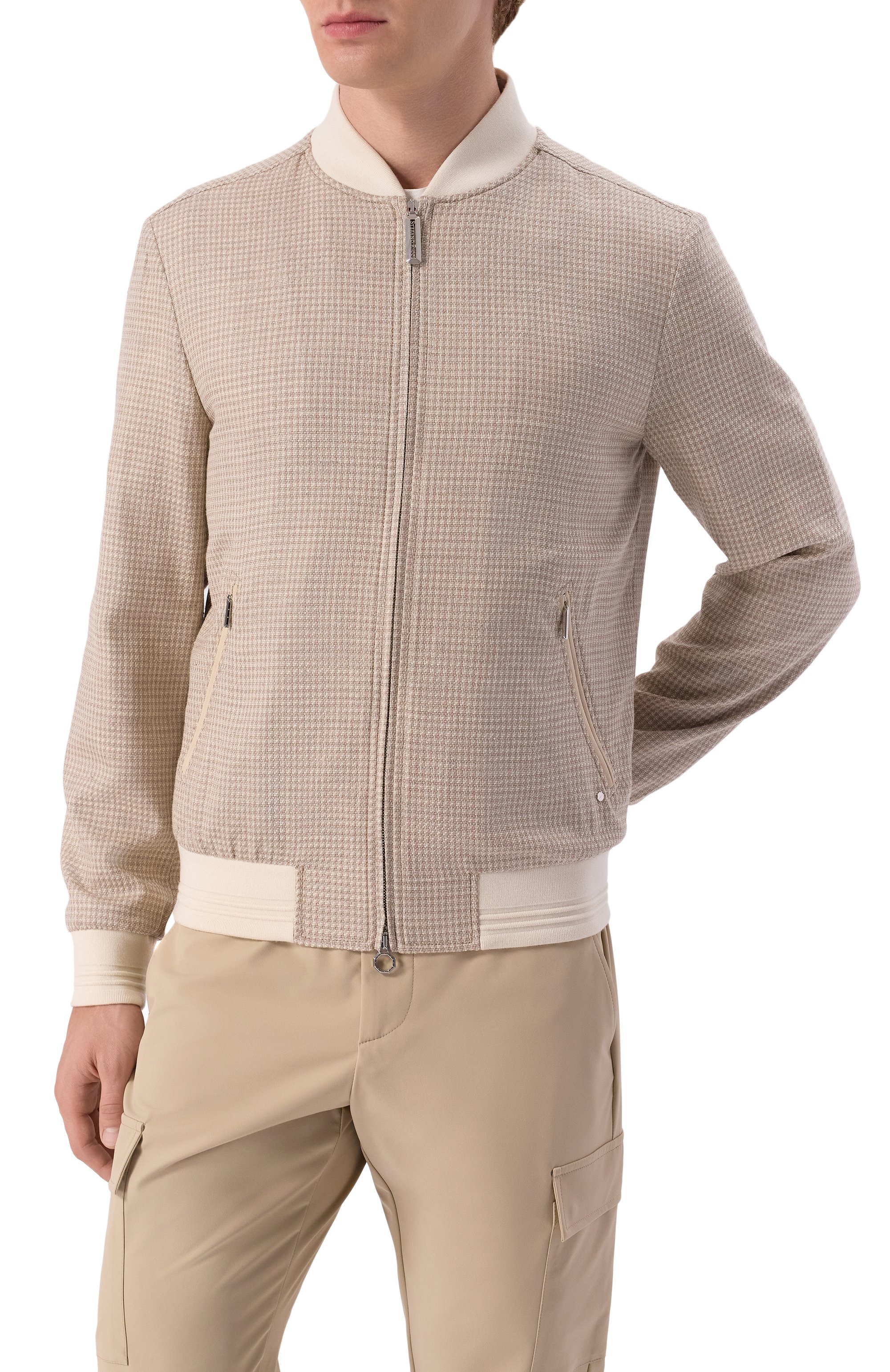 Бомбер из шерсти и шелка STEFANO RICCI бежевого цвета по цене 550000 руб., арт. MZJ5100070/LP50HA, фото 3 Бомбер из шерсти и шелка STEFANO RICCI, арт. MZJ5100070/LP50HA, фото 3