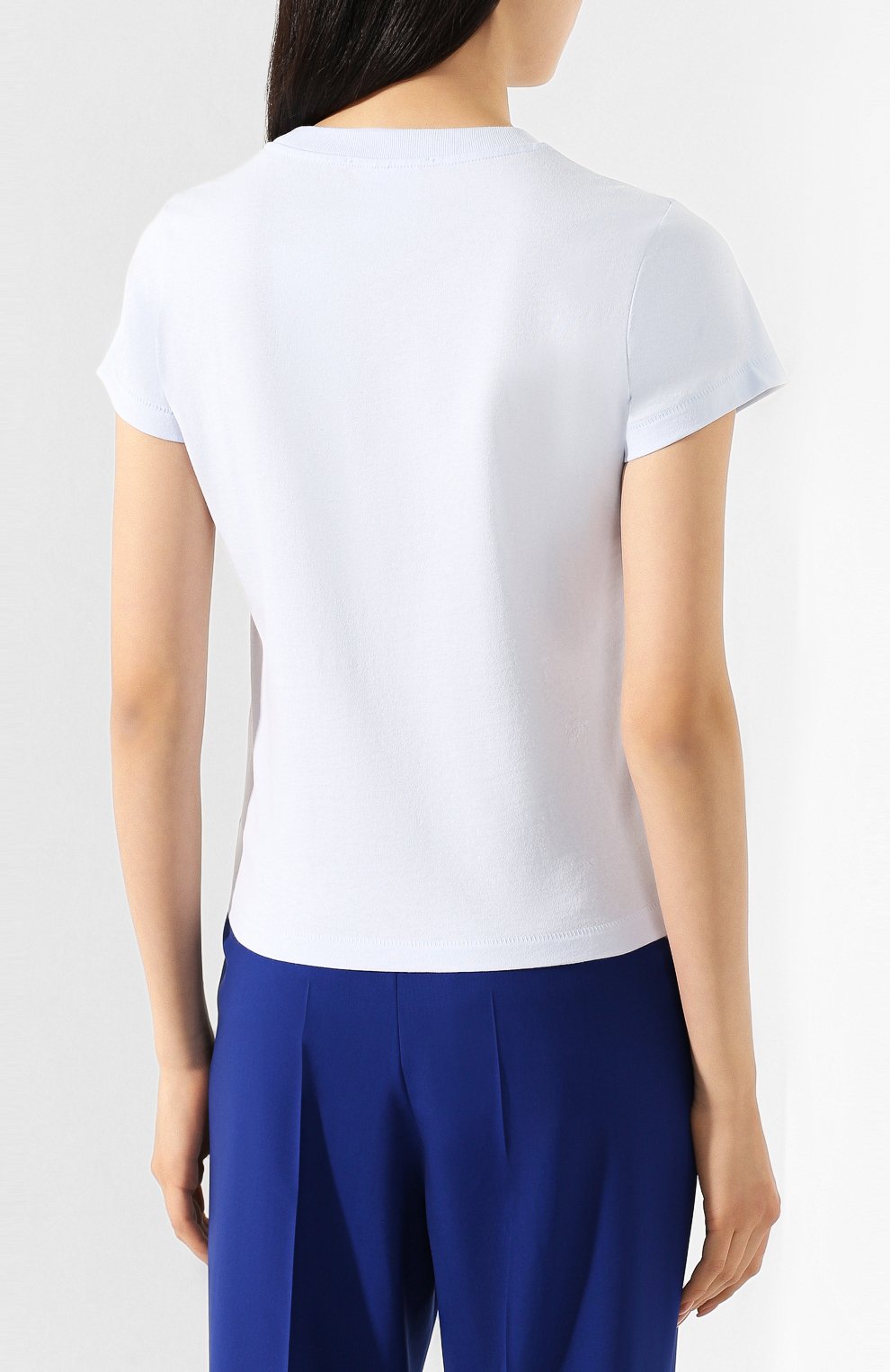 Хлопковая футболка HELMUT LANG голубого цвета по цене 25750 руб., арт. J06DW502, фото 4 Хлопковая футболка HELMUT LANG, арт. J06DW502, фото 4