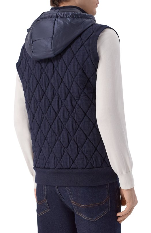 Жилет из шерсти и шелка Zilli KHG001M0295VQUI00_001 Синий  KHG001M0295VQUI00_001 Фото 4