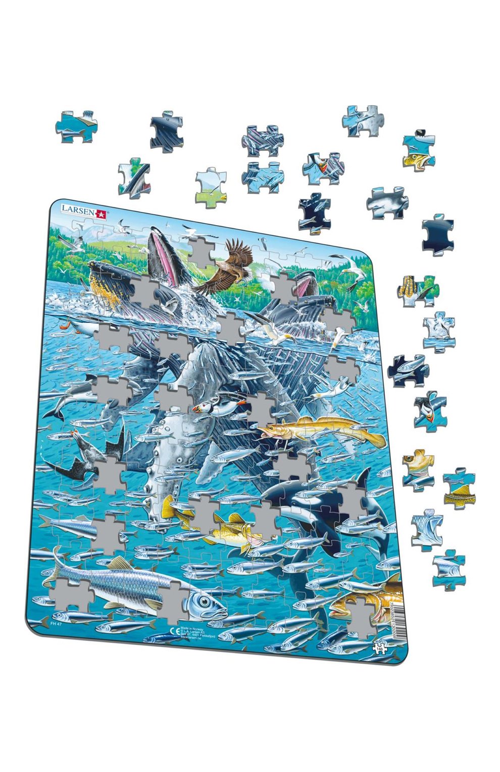 Пазл горбатые киты в стае сельди LARSEN разноцветного цвета по цене 1110 руб., арт. FH47, фото 2 Пазл горбатые киты в стае сельди LARSEN, арт. FH47, фото 2