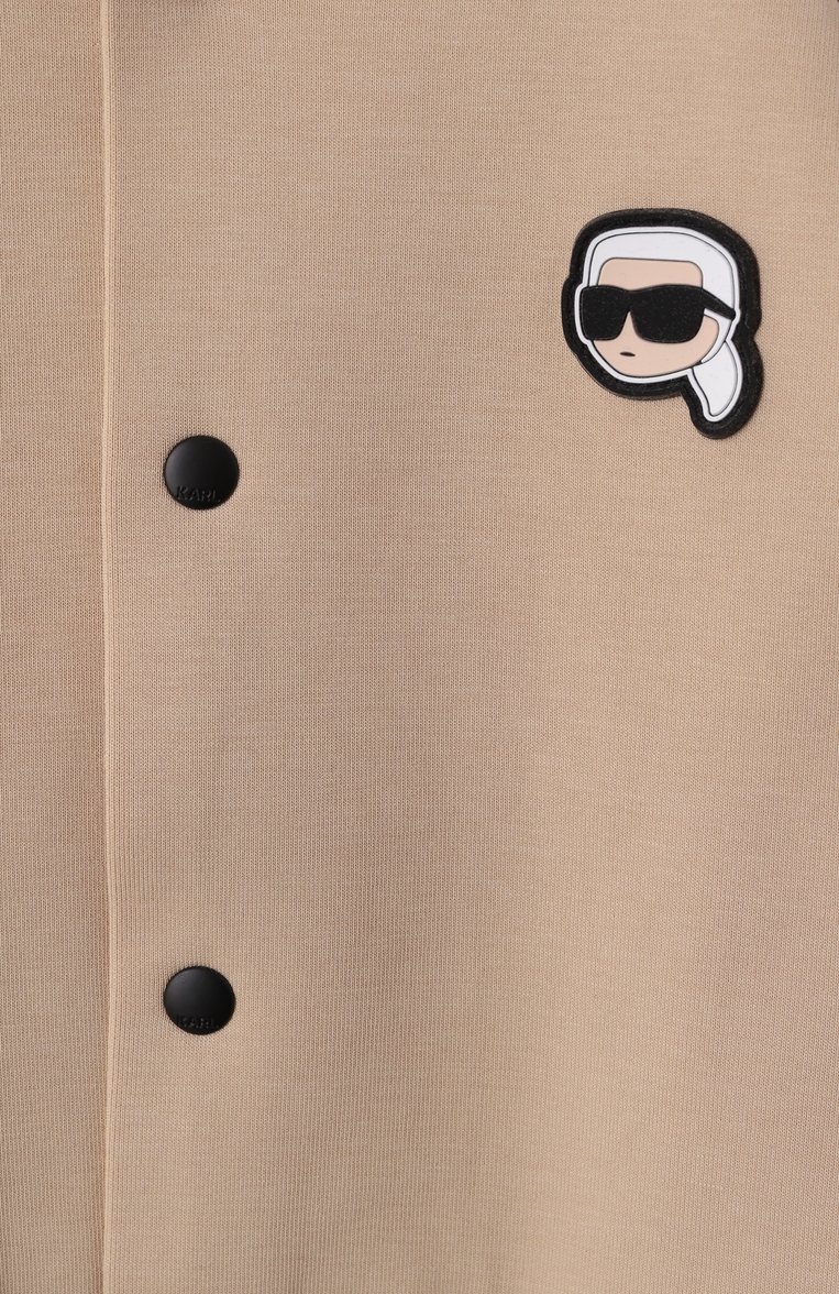 Детский комплект из трех предметов KARL LAGERFELD KIDS бежевого цвета, арт. Z30503 | Фото 6 (Нос: Не проставлено; Кросс-КТ НВ: Костюм; Ростовка одежда: 18 мес | 86 см, 9 мес | 74 см, 12 мес | 80 см)