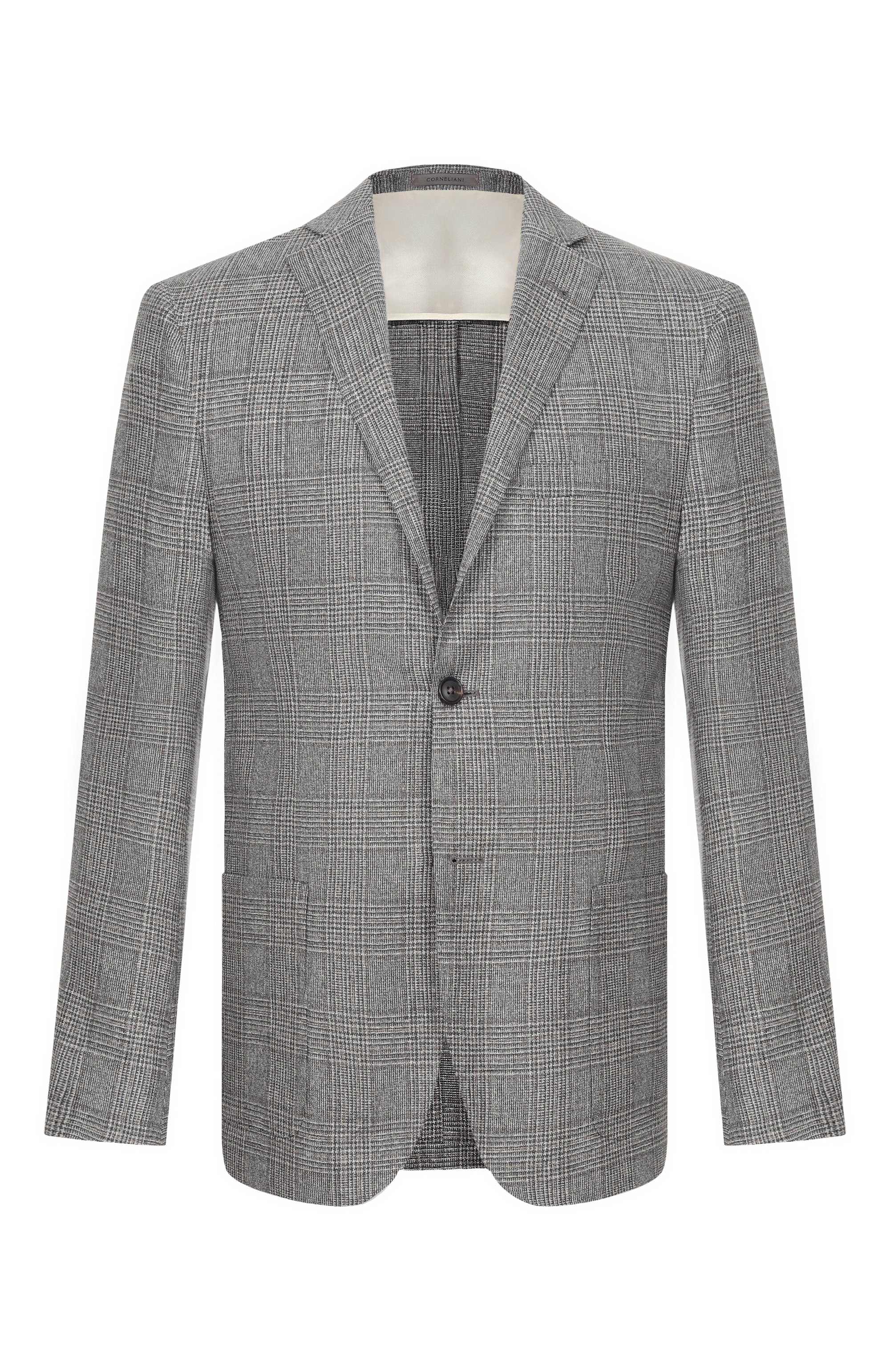 Пиджак из шелка и шерсти CORNELIANI серого цвета по цене 129500 руб., арт. 27X002/2716215, фото 1 Пиджак из шелка и шерсти CORNELIANI, арт. 27X002/2716215, фото 1