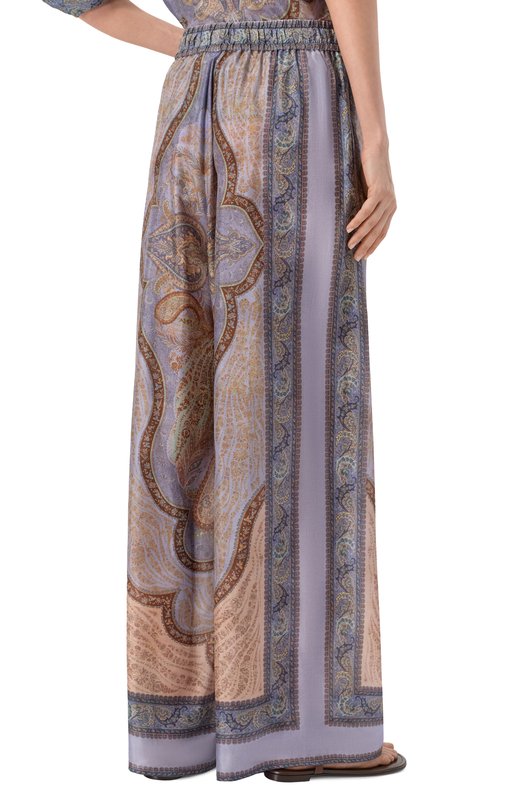 Шелковые брюки Zimmermann 5580PRS262 Сиреневый  5580PRS262 Фото 4