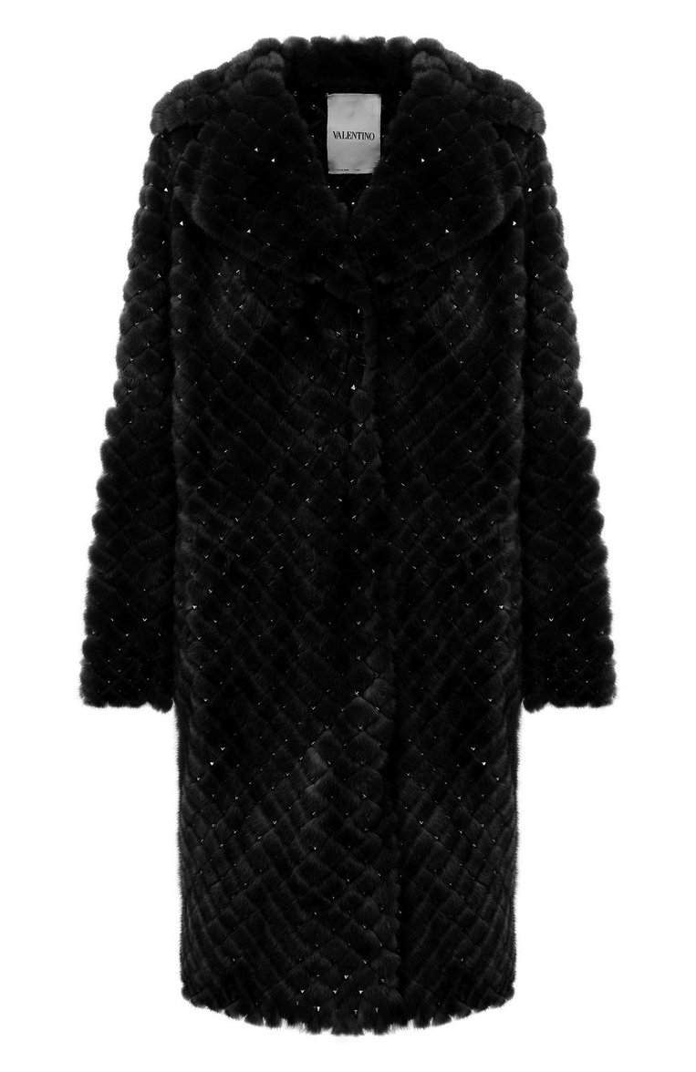 Женская шуба из норки VALENTINO черного цвета, арт. QF3FA5701SF | Фото 1 (Рукава: Длинные; Статус проверки: Проверена категория, Проверено; Длина (верхняя одежда): До колена; Материал внешний: Натуральный мех; Женское Кросс-КТ: Мех; Стили: Классический; Кросс-КТ: Куртка)