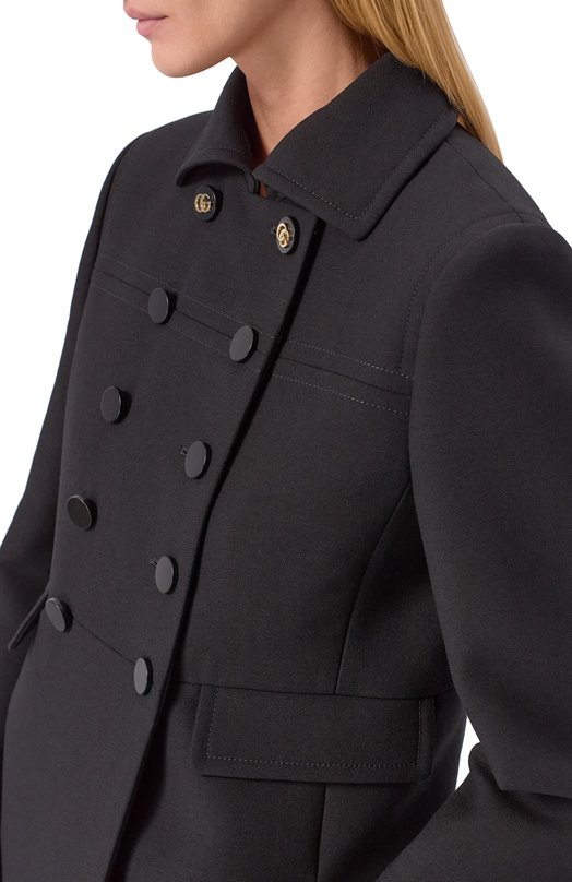 Шерстяное пальто Gucci 823841/Z7ASS Чёрный  823841/Z7ASS Фото 5